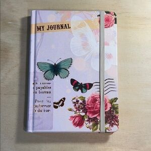 Floral Butterfly Journal with Elastic Band